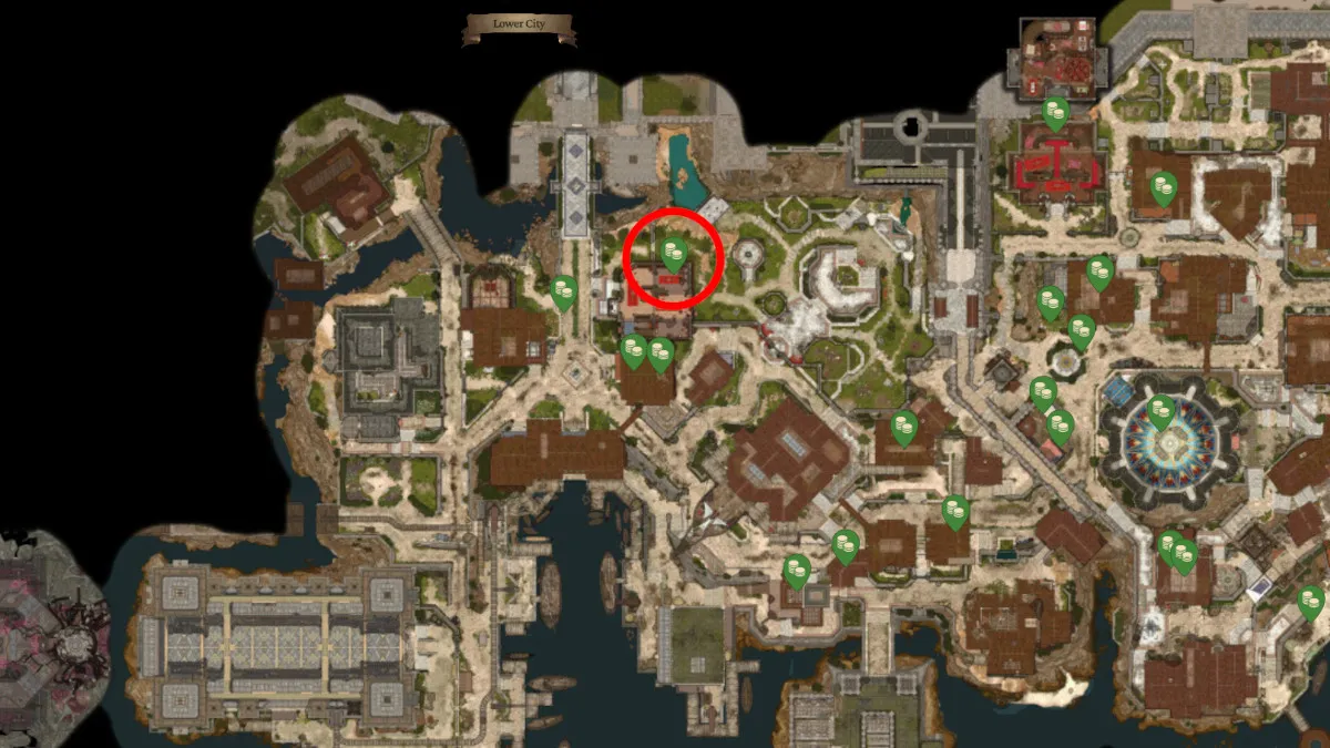 Baldur's Gate 3 (BG3) Facemaker's Boutique & Carm's Garm Locations Baldurs-Gate-3-BG3-Clothing-Store-Locations-Facemakers-Boutique-Lower-City