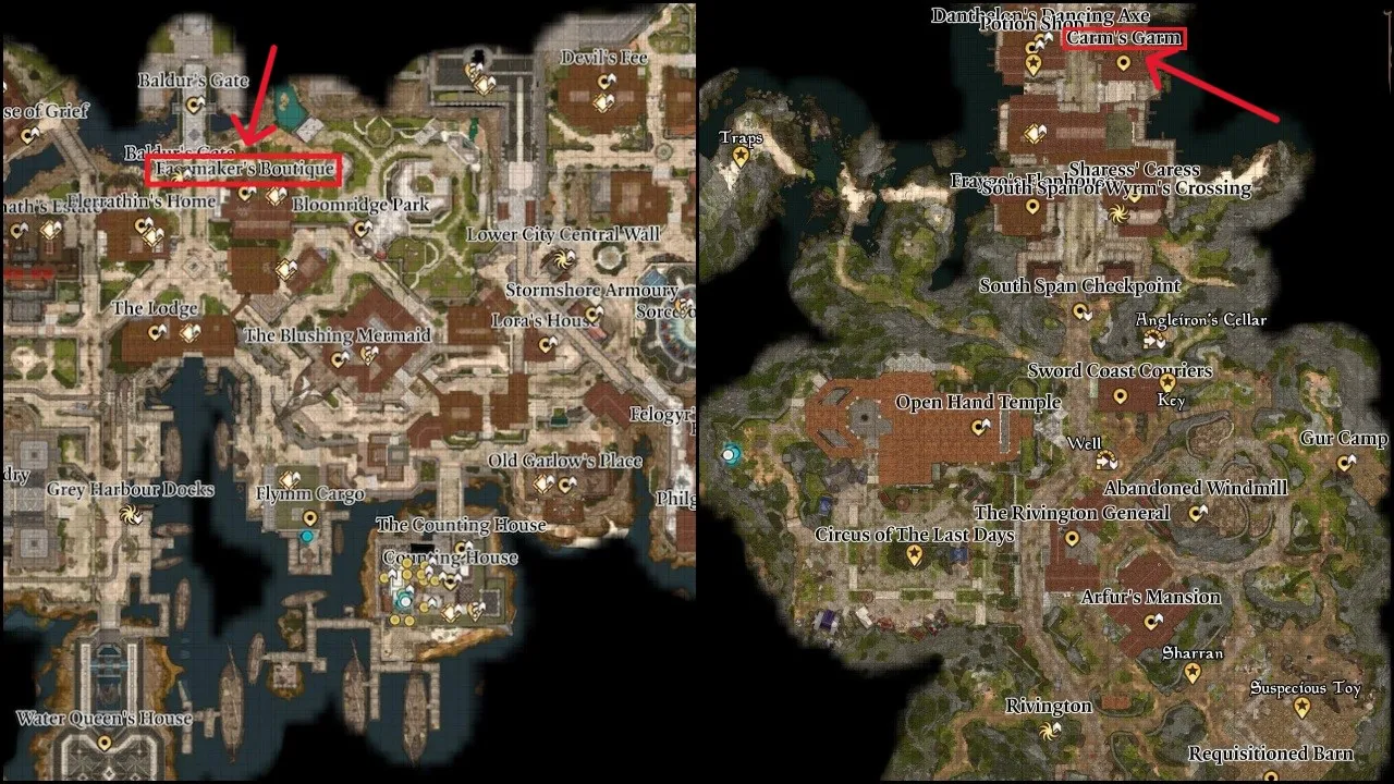 Baldur's Gate 3 (BG3) Facemaker's Boutique & Carm's Garm Locations Baldurs-Gate-3-Clothing-Store-Locations