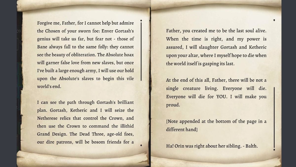 Sorry Larian Studios – Dark Urge & Gortash Belong Together, and We Have Proof Journal-Entry-from-Dark-Urge-Discussing-Their-Feelings-For-Gortash