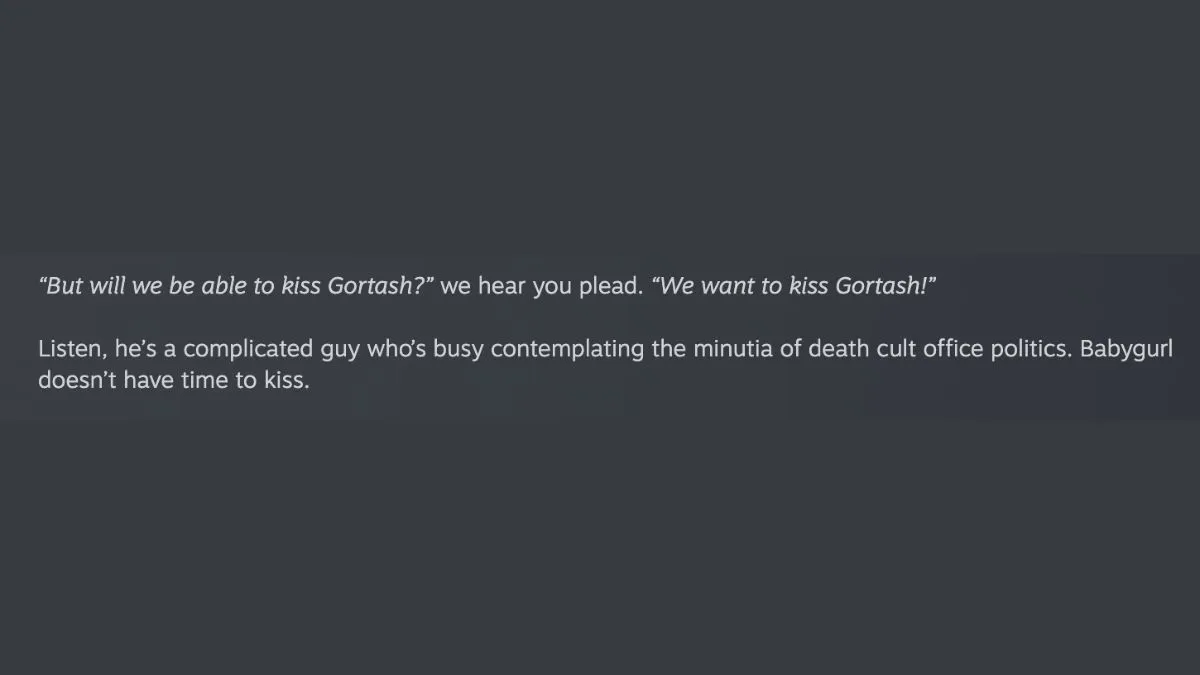 Sorry Larian Studios – Dark Urge & Gortash Belong Together, and We Have Proof Larian-Studios-babygurl-doesnt-have-to-kiss-screencap-from-the-Patch-7-notes