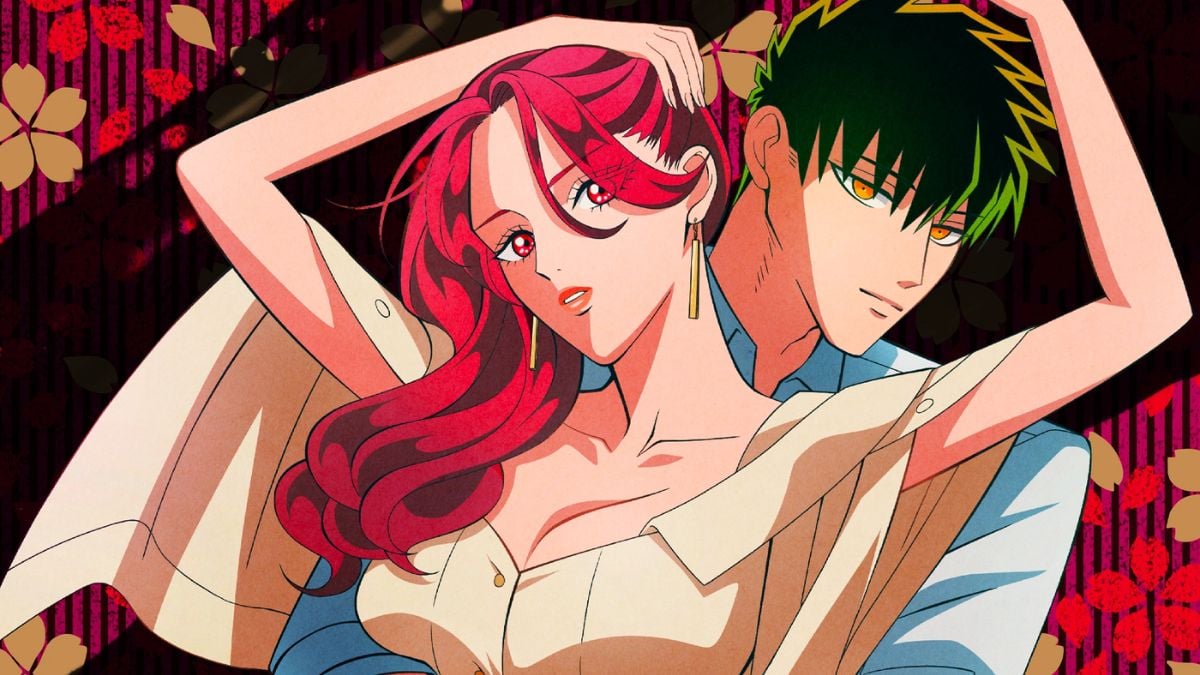 Yakuza Fiancé Anime Reveals Gorgeous New Trailer Ahead Of October Release Yakuza-Fiance-official-key-visual-depicting-the-two-main-characters-holdign-one-another-in-their-arms-with-red-and-beige-flowers-in-the-backgorund
