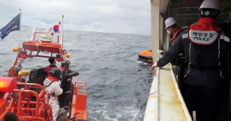 Ship sinks between South Korea and Japan; 9 remain unconscious